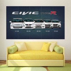 Honda Civic Type R Generation  Wand-Kunstdruck Riesenposter (P-2539B)