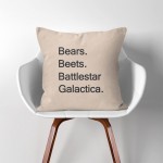 Bears Beets Battlestar Galactica  Linen Cotton throw Pillow Cover