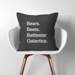 Bears Beets Battlestar Galactica  Linen Cotton throw Pillow Cover