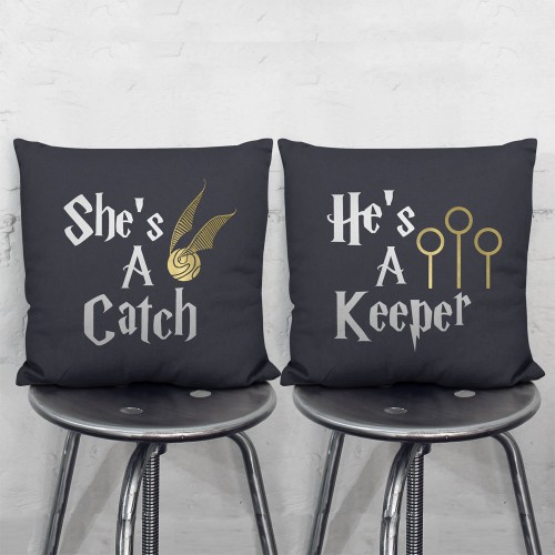 Harry Potter She's A Catch-He's A Keeper Kissenbezüge Paare