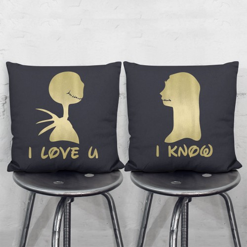 I love U and I know The nightmare before christmas Pair Pillowcases Set