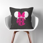 Personalized  Monogram Minnie Mouse  Linen Cotton throw Pillow Cover