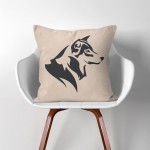 Wolf  Linen Cotton throw Pillow Cover