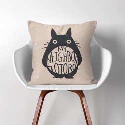 My Neighbour Totoro V.2  Linen Cotton throw Pillow Cover (PW-0052)