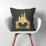 Home Disney Castle Mickey Mouse  Linen Cotton throw Pillow Cover