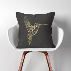 Geometric Polygon Bird  Linen Cotton throw Pillow Cover (PW-0080)