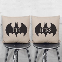 His Hers Batman Logo Kissenbezüge Paare (PW-0093)