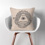 Eye of Providence  Linen Cotton throw Pillow Cover