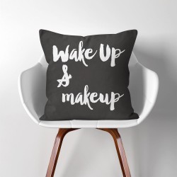 ปลอกหมอนอิง ภาพ Wake Up & Make Up  (PW-0106)