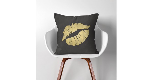 Sequin Lips Rock n' Roll The Rolling Stones Linen Cotton throw Pillow Cover