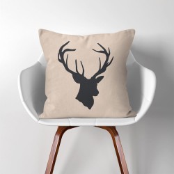 ปลอกหมอนอิง ภาพ หัวกวาง  Deer Head Silhouette  (PW-0126)