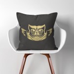 Owl V.2  Linen Cotton throw Pillow Cover