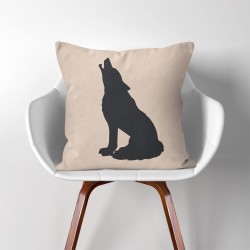 Night wolf  Linen Cotton throw Pillow Cover (PW-0133)