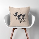 Boston Terriers Dog V.3 Linen Cotton throw Pillow Cover