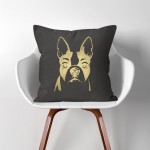 Boston Terriers Dog V.2  Linen Cotton throw Pillow Cover