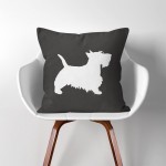 Scottish Terrier Dog  Linen Cotton throw Pillow Cover