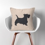 Scottish Terrier Dog  Linen Cotton throw Pillow Cover