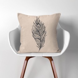 Feather  Linen Cotton throw Pillow Cover (PW-0170)