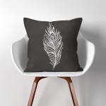 Feather  Linen Cotton throw Pillow Cover