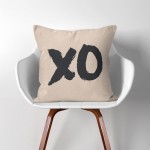 XO  Linen Cotton throw Pillow Cover