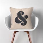 Ampersand Symbol  Linen Cotton throw Pillow Cover