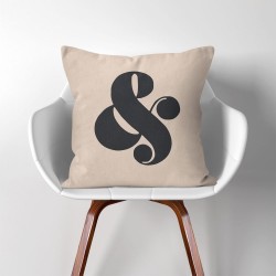 Ampersand Symbol  Linen Cotton throw Pillow Cover (PW-0182)