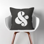 Ampersand Symbol  Linen Cotton throw Pillow Cover