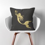 Mermaid  Linen Cotton throw Pillow Cover