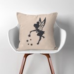 Tinker Bell  Linen Cotton throw Pillow Cover