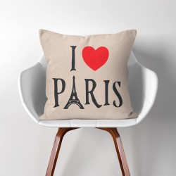 ปลอกหมอนอิง ภาพ I love Paris  (PW-0196)