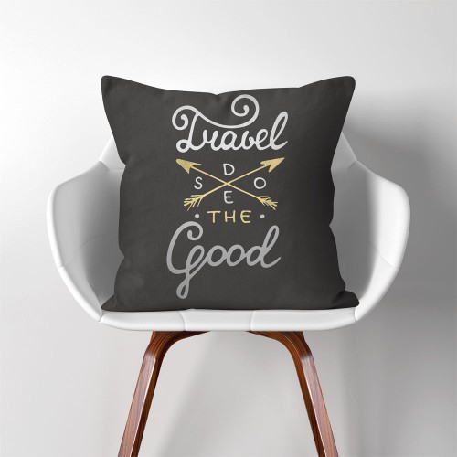 Travel the good  Linen Cotton throw Pillow Cover