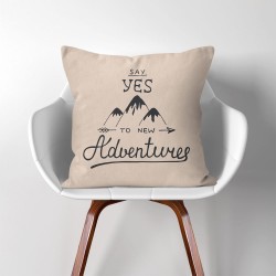 Say yes adventures  Linen Cotton throw Pillow Cover (PW-0219)