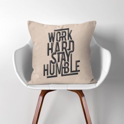 ปลอกหมอนอิง ภาพ Work hard stay humble V.2  (PW-0236)