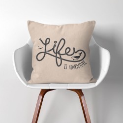 Life is adventure  Linen Cotton throw Pillow Cover (PW-0240)