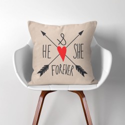 ปลอกหมอนสื่อรัก He & She Forever  (PW-0243)