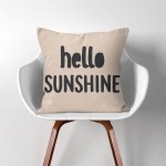 Hello Sunshine  Linen Cotton throw Pillow Cover