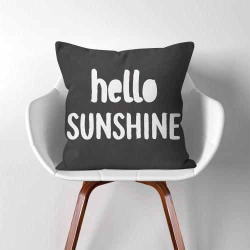 Hello Sunshine  Linen Cotton throw Pillow Cover