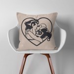 Joker and Harley Quinn  Linen Cotton throw Pillow Cover