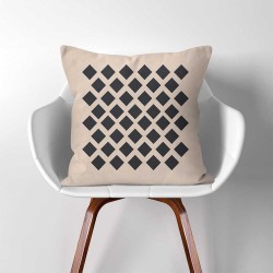 Square Pattern  Linen Cotton throw Pillow Cover (PW-0340)