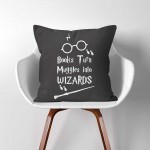 Books Turn Muggles Into Wizards Harry Potter  Linen Cotton throw Pillow Cover