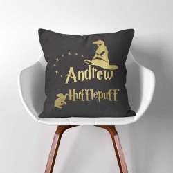 Personalized Name Sorting Hat Hufflepuff Harry Potter throw Pillow Cover (PW-0356)