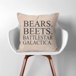 Dwight Schrute The Office TV SHOW "Bears. Beets. Battlestar Galactica"  Linen Cotton throw Pillow Cover