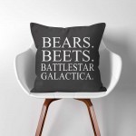 Dwight Schrute The Office TV SHOW "Bears. Beets. Battlestar Galactica"  Linen Cotton throw Pillow Cover