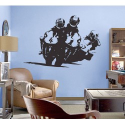 สติกเกอร์ติดผนัง มอเตอร์ไซค์ Compete Racing Motorcycle Wall Sticker (WD-0013)