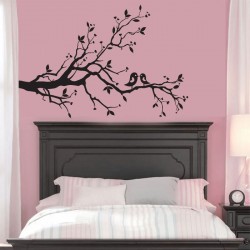 Cherry Blossom and Birds Vinyl Wall Art Decal (WD-0017)