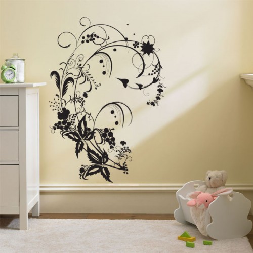 Branches and Leaves Swirl Vinyl Wall Art Decal 