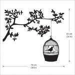 Bird Cage Hanging Tree Vinyl Wall Art Decal 