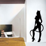 สติกเกอร์ติดผนัง ภาพ Sexy Devil Girl Wall Tattoo 