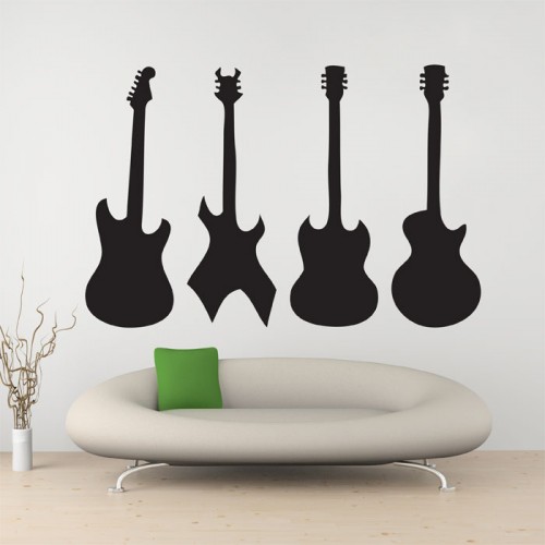 four guitar Vinyl Wall Art Decal 