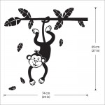 Monkey Swinging From a Branch Vinyl Wall Art Decal 